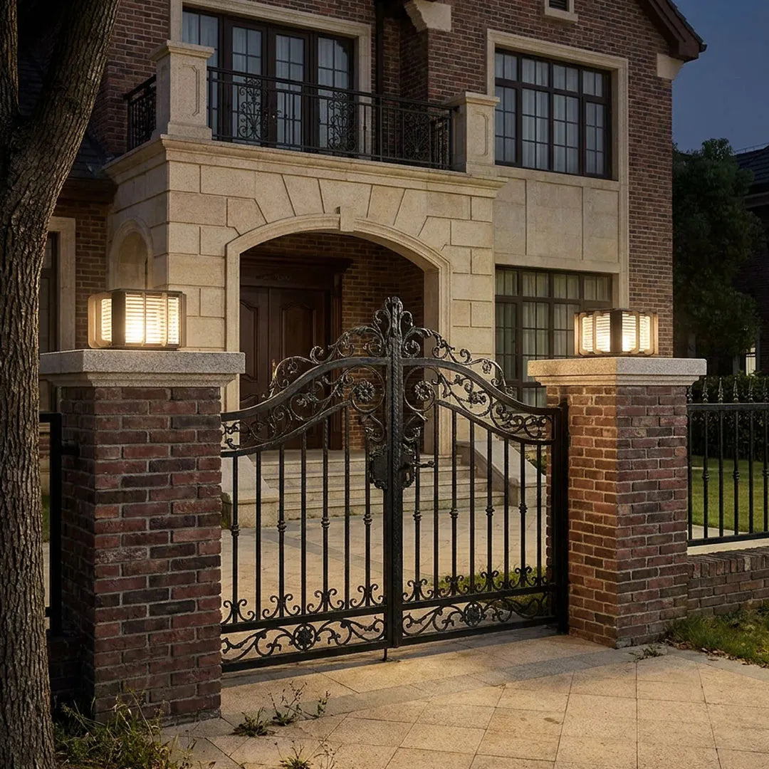 Outdoor Solar Pillar Lights Modern Black Courtyard Light - view 5