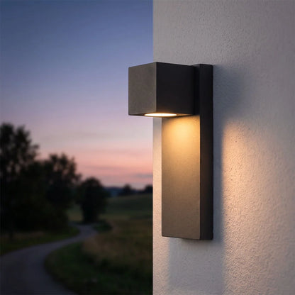 Outdoor Stone Wall Lighting Minimalist LED Geometry Light