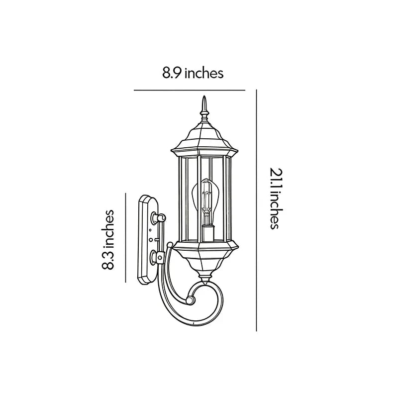 2 PCS Outdoor Wall Lantern Light Vintage Curved-Arm Light - view 10