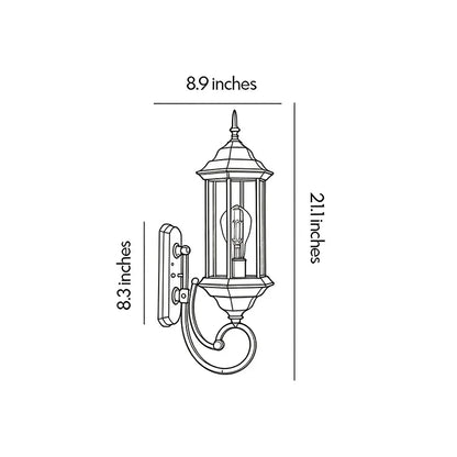 2 PCS Outdoor Wall Lantern Light Vintage Curved-Arm Light - view 10