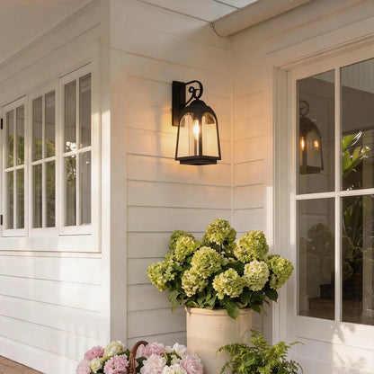 2 PCS Outdoor Wall Mount Lights Vintage Black Iron Light