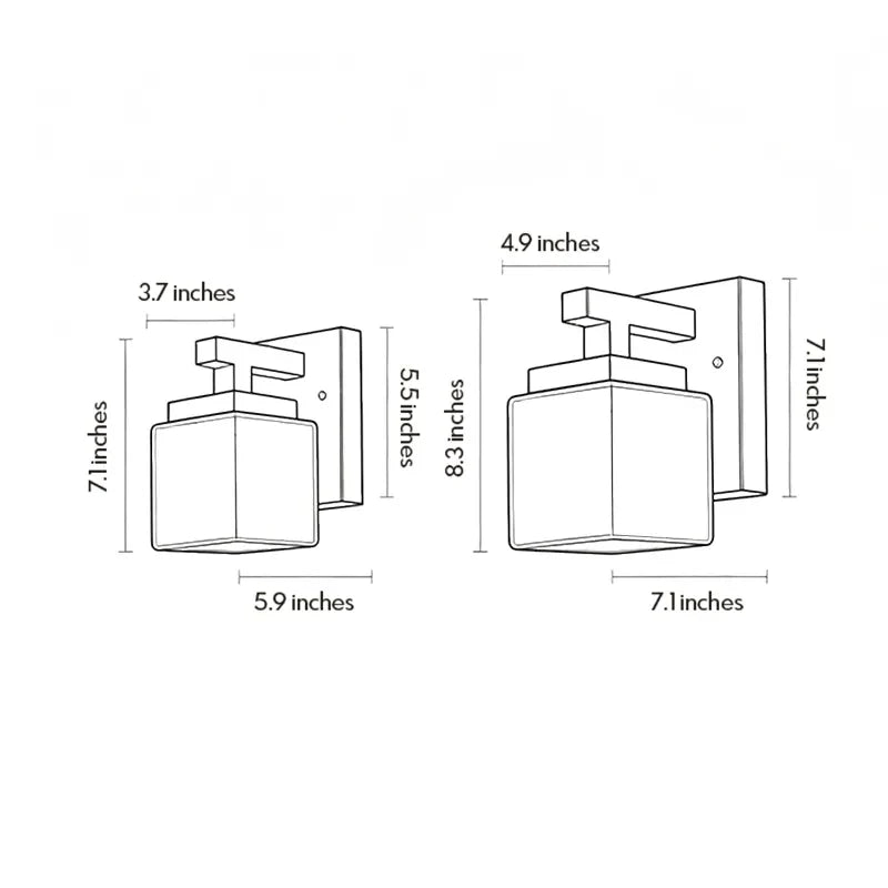 Square Glass Wall Sconce Modern Outdoor Waterproof Light - view 11