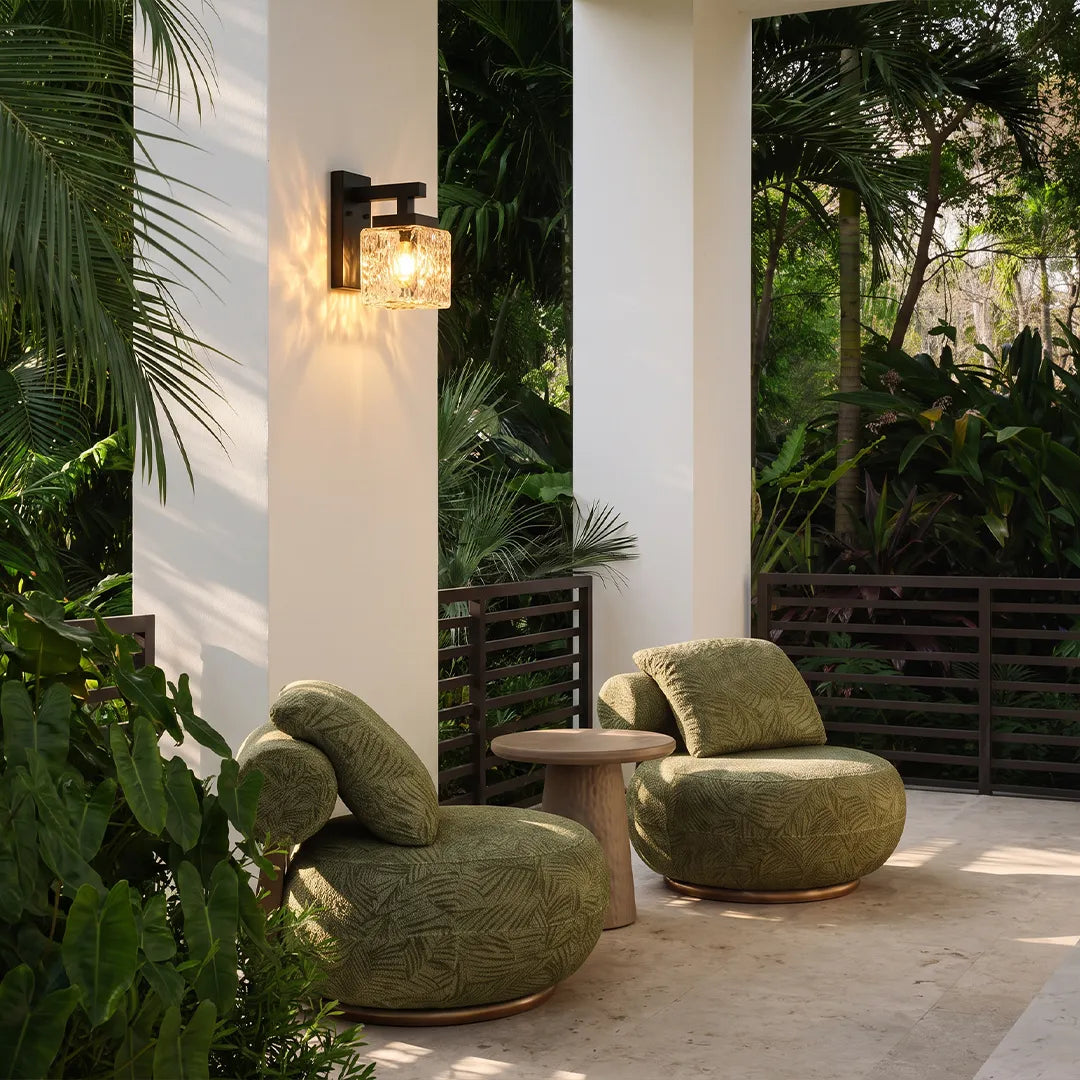Square Glass Wall Sconce Modern Outdoor Waterproof Light - view 6