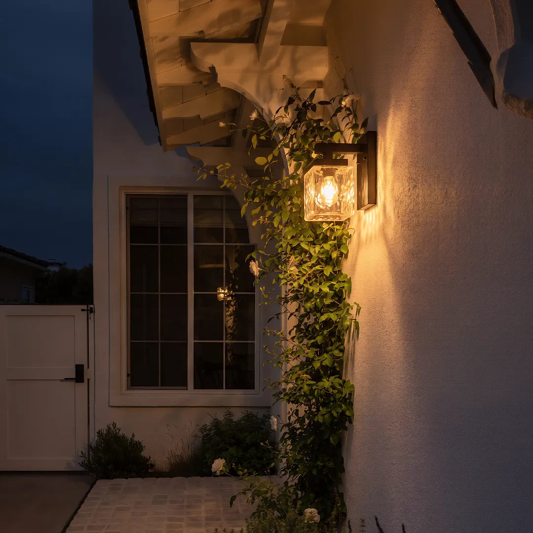 Square Glass Wall Sconce Modern Outdoor Waterproof Light - view 2