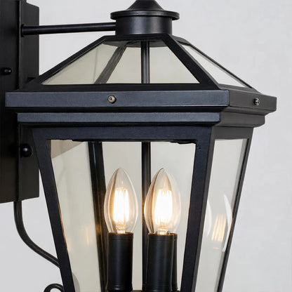 2 PCS Outdoor Wall Sconce Light Three-Light Stainless Steel Lantern - view 8