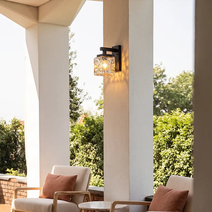 Square Glass Wall Sconce Modern Outdoor Waterproof Light - view 5