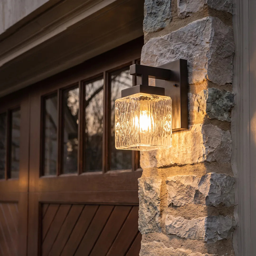 Square Glass Wall Sconce Modern Outdoor Waterproof Light - view 3