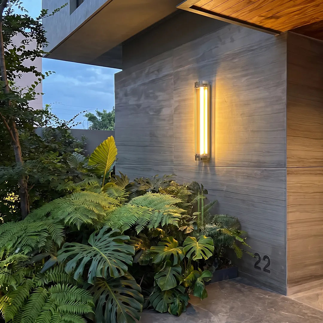 Silver Outdoor Wall Lights Modern Waterproof Glass LED Light - view 3