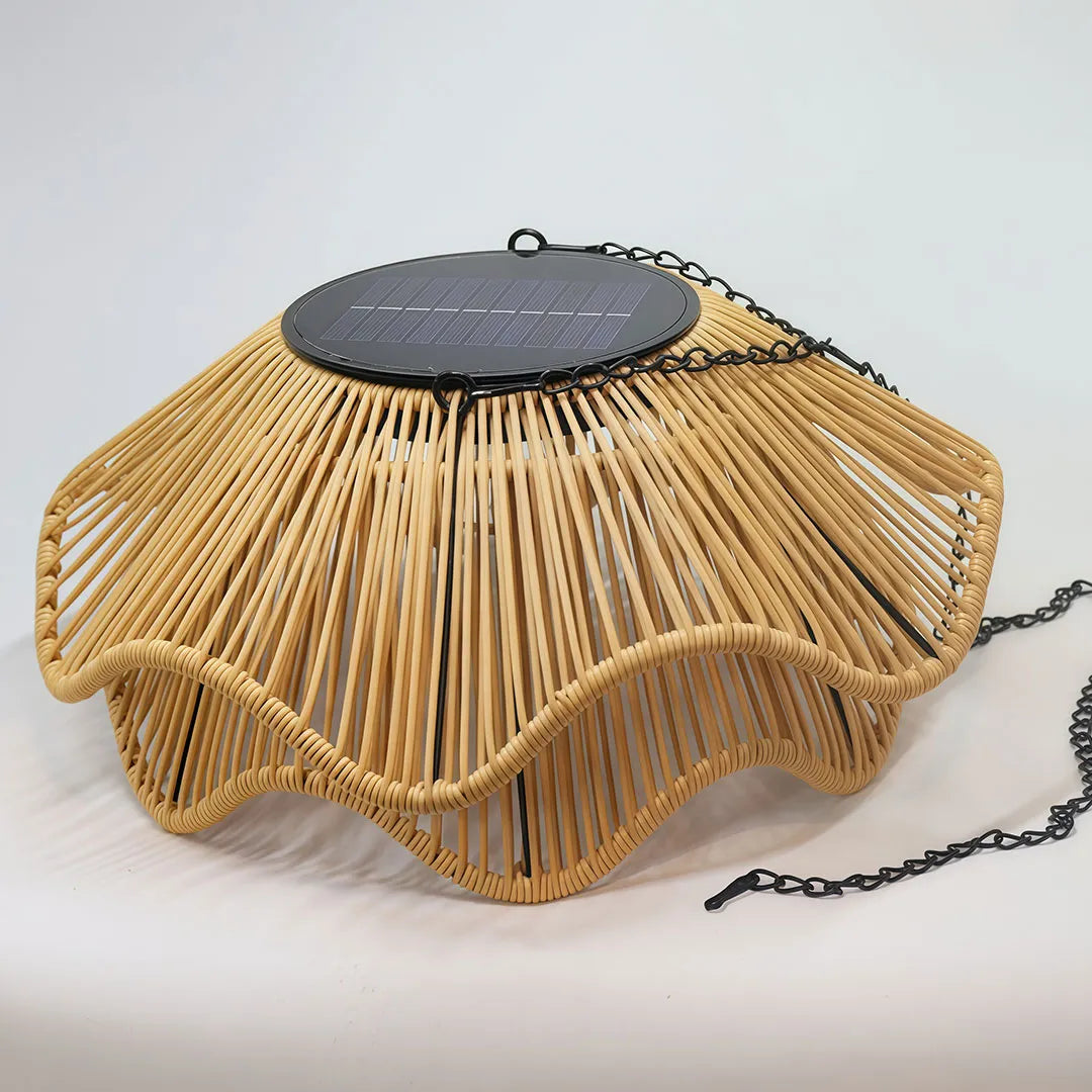 Outdoor Woven Pendant Light Modern Solar Ceiling Light - view 6