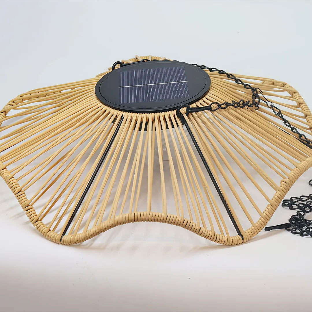 Outdoor Woven Pendant Light Modern Solar Ceiling Light - view 5