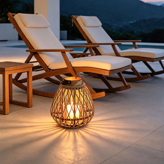 Portable LED Lanterns Handwoven Vintage Decorative Floor Lamps