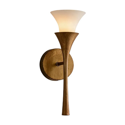 Retro Wall Sconce Vintage Brass Trumpet Glass Light - view 10