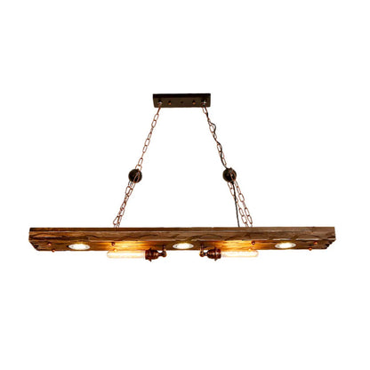 Wood and Metal Chandelier Industrial Rustic Ceiling Light - view 9