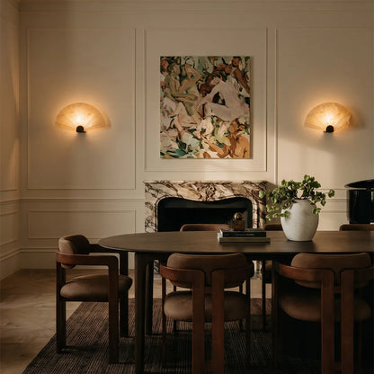 Scalloped Wall Sconce Vintage Marble Creative Bedside Lamp - view 2