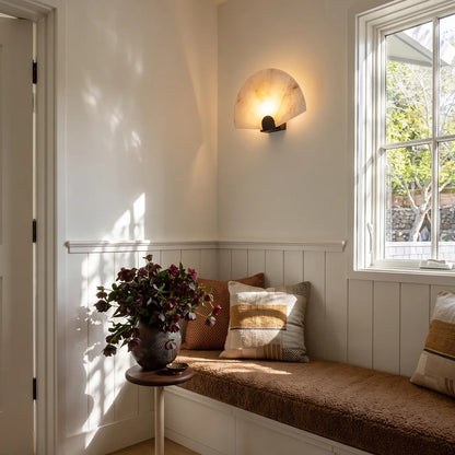 Scalloped Wall Sconce Vintage Marble Creative Bedside Lamp - view 3