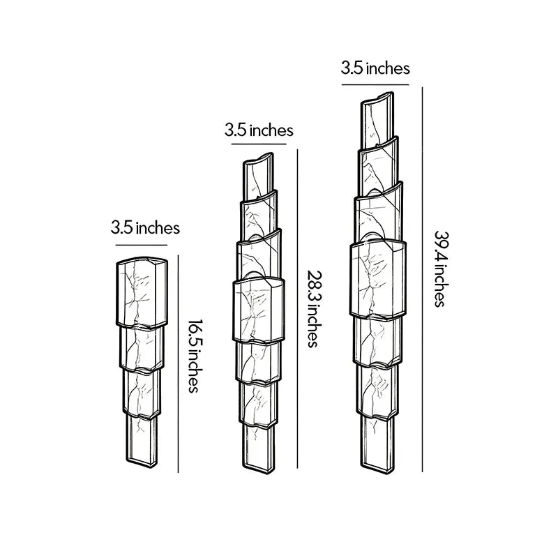 Sculptural Wall Sconce Modern Vertical Marble-Effect Light - view 10