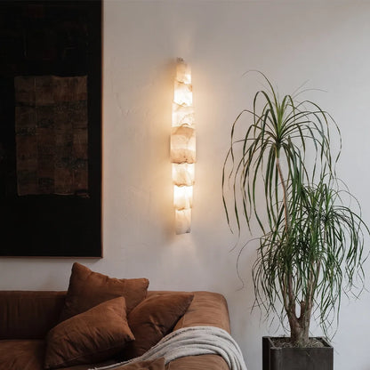 Sculptural Wall Sconce Modern Vertical Marble-Effect Light - view 3