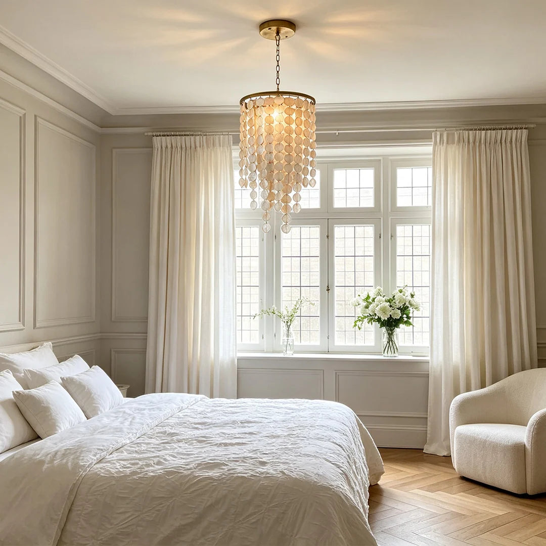 Small Staircase Chandelier American Country Shell Ceiling Light - view 2