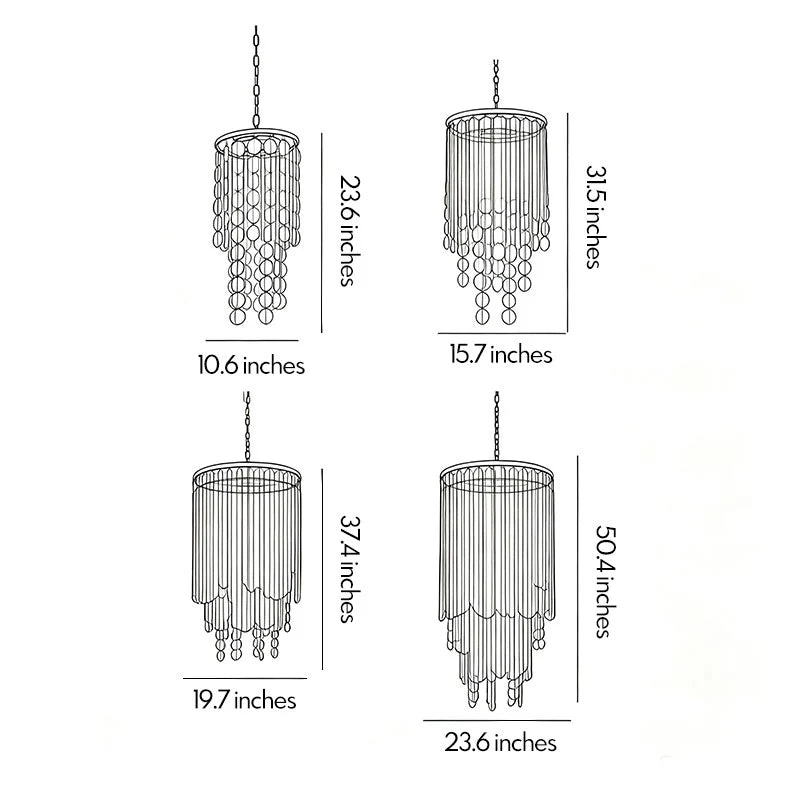 Small Staircase Chandelier American Country Shell Ceiling Light - view 11