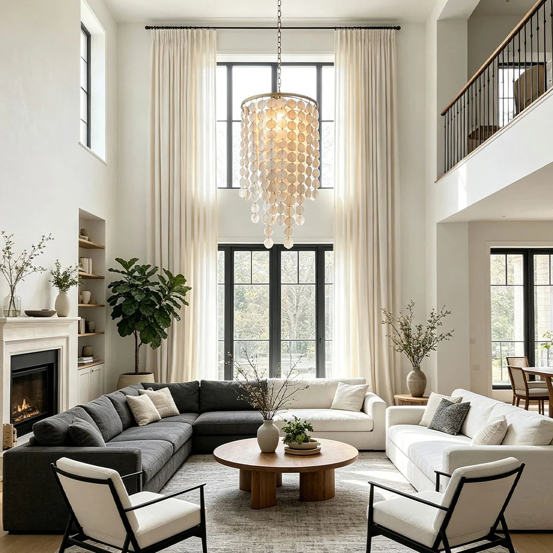 Small Staircase Chandelier American Country Shell Ceiling Light - view 4