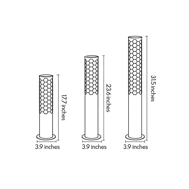 Solar Powered LED Bollard Lights Modern Honeycomb Outdoor Light - view 13