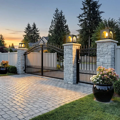 Solar Outdoor Pillar Lights Modern E27 Courtyard Lights - view 6