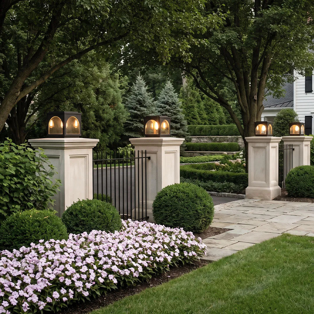 Solar Outdoor Pillar Lights Modern E27 Courtyard Lights - view 4