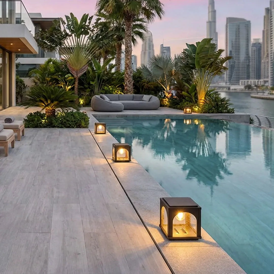 Solar Outdoor Pillar Lights Modern E27 Courtyard Lights