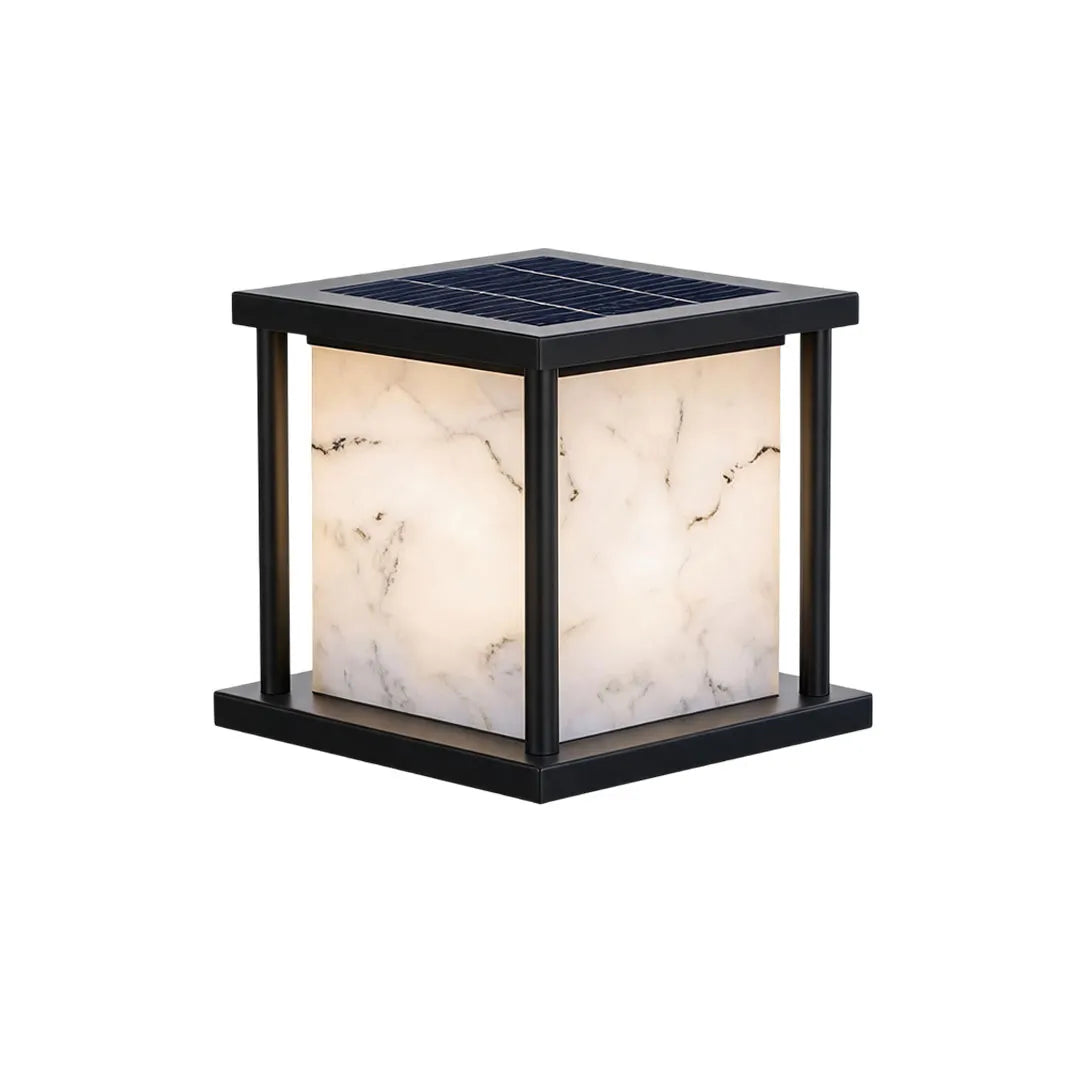 Outdoor Pillar Solar Lights Modern Faux Marble Light - view 13