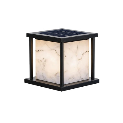 Outdoor Pillar Solar Lights Modern Faux Marble Light - view 13