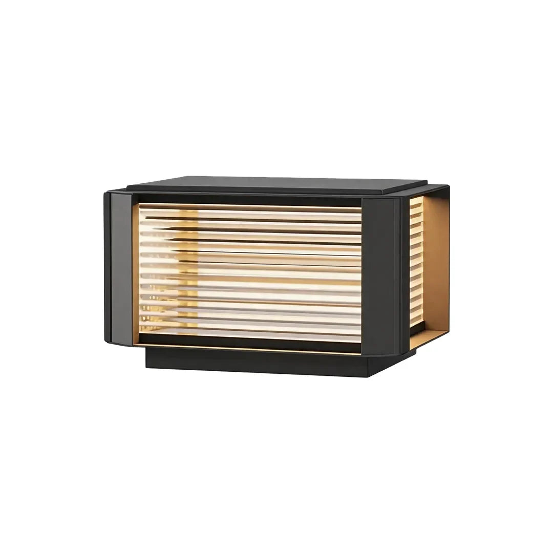 Modern Pillar Lights Layered Ribbed Glass Outdoor Light - view 10