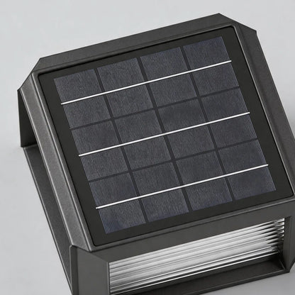Modern Pillar Lights Layered Ribbed Glass Outdoor Light - view 7