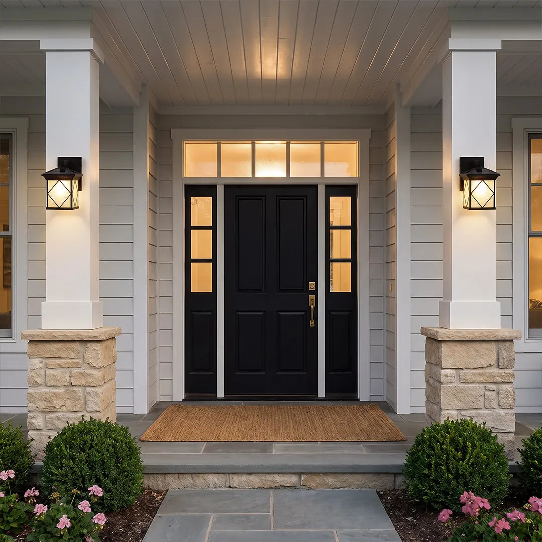 Solar Powered Outdoor Wall Sconce Retro Glass Light - view 3