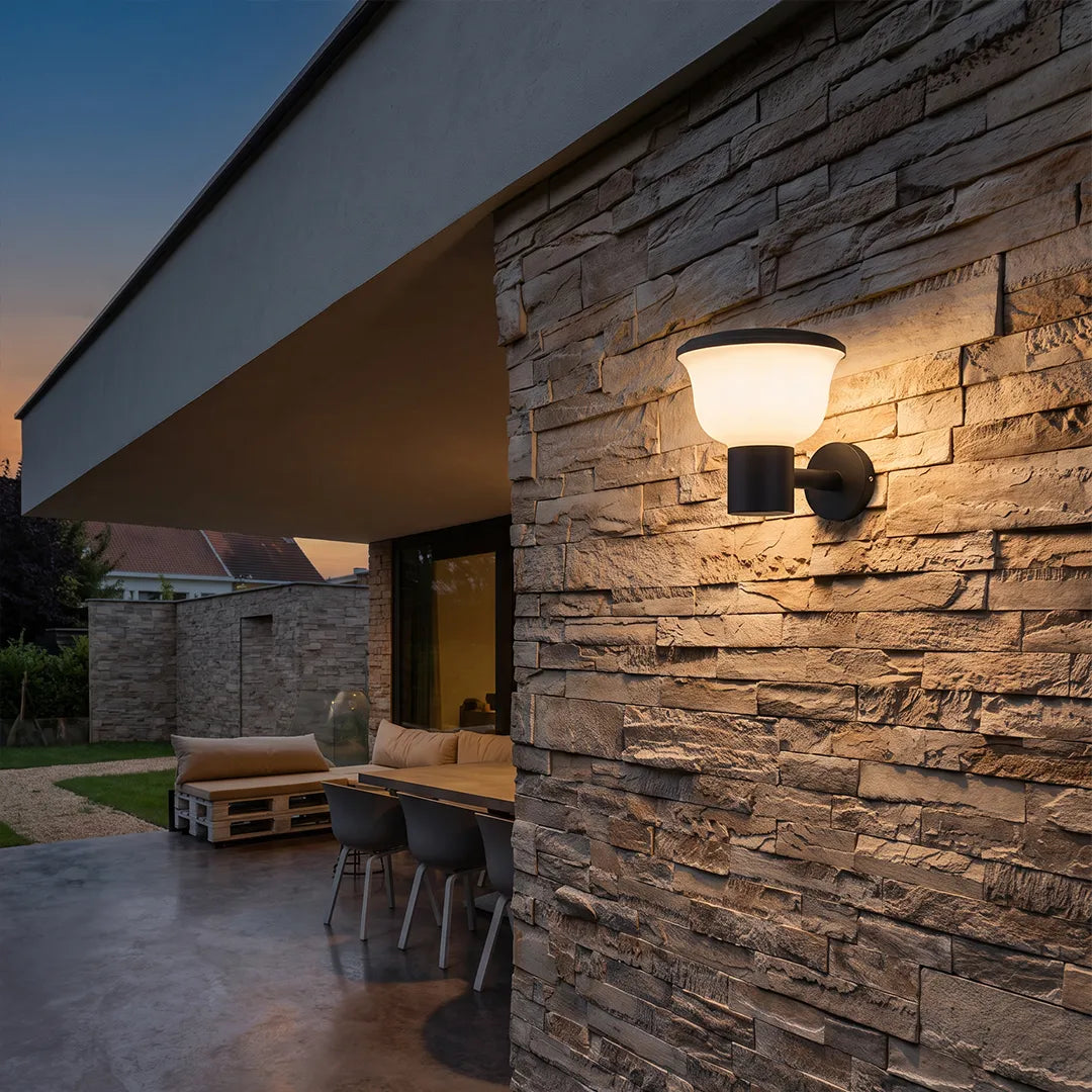 Modern Outdoor Wall Lights Rounded Cup-Shaped Light