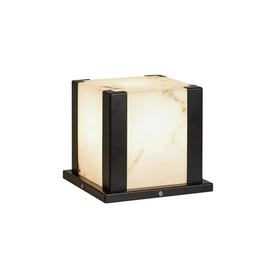 Contemporary Outdoor Pillar Lights Square Faux Marble Light - view 10