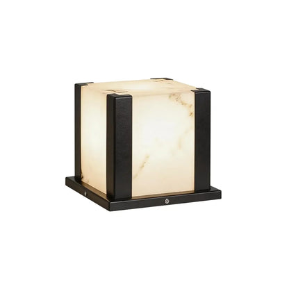 Contemporary Outdoor Pillar Lights Square Faux Marble Light - view 10