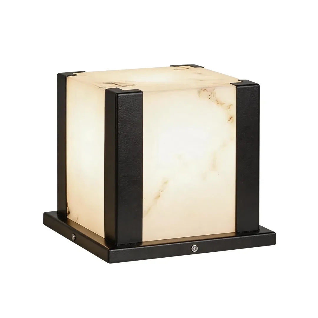 Contemporary Outdoor Pillar Lights Square Faux Marble Light - view 14
