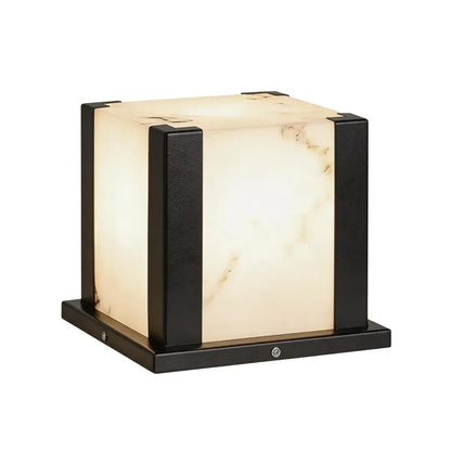 Contemporary Outdoor Pillar Lights Square Faux Marble Light - view 14