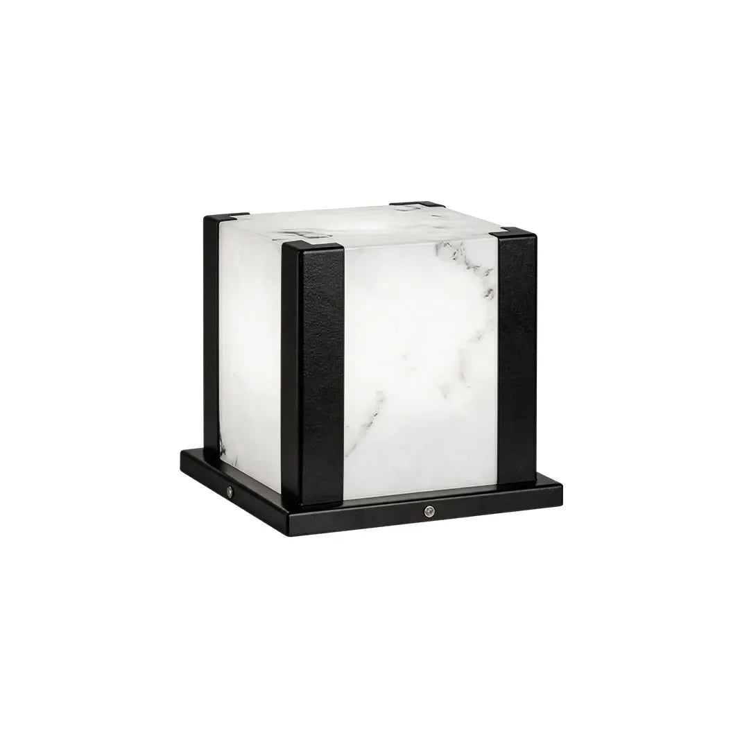 Contemporary Outdoor Pillar Lights Square Faux Marble Light - view 9