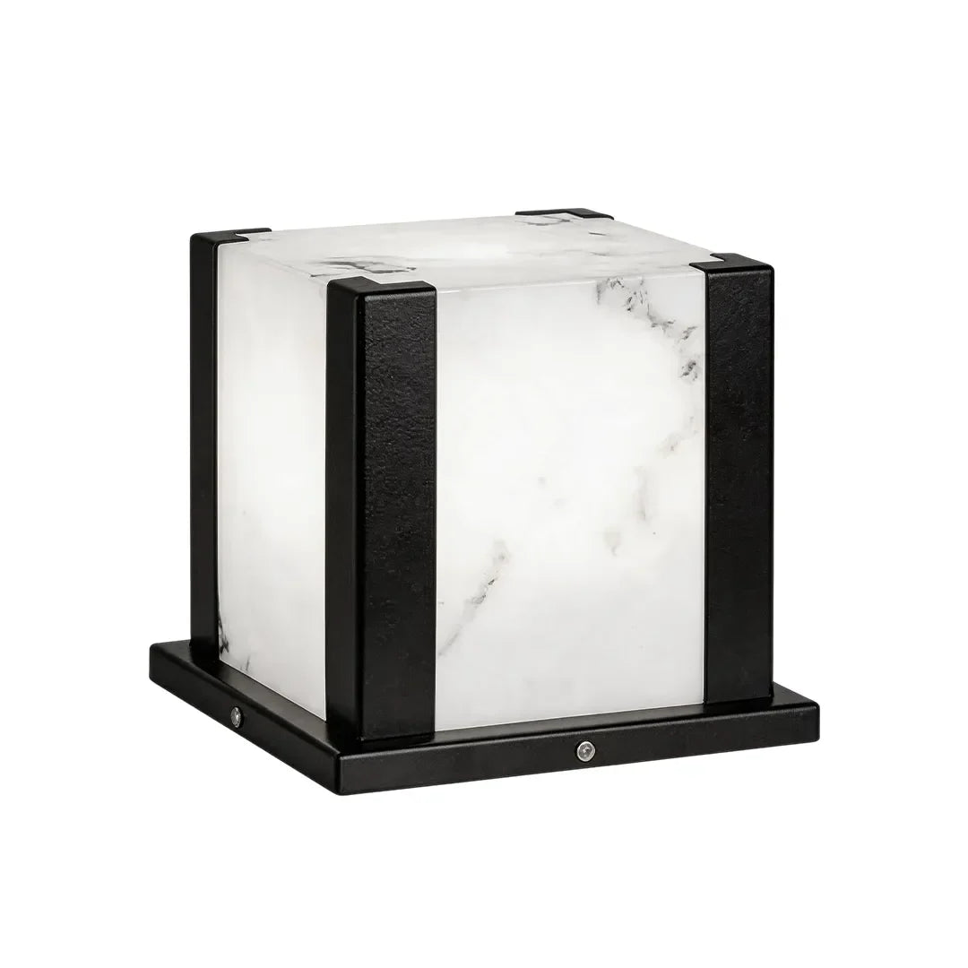 Contemporary Outdoor Pillar Lights Square Faux Marble Light - view 13