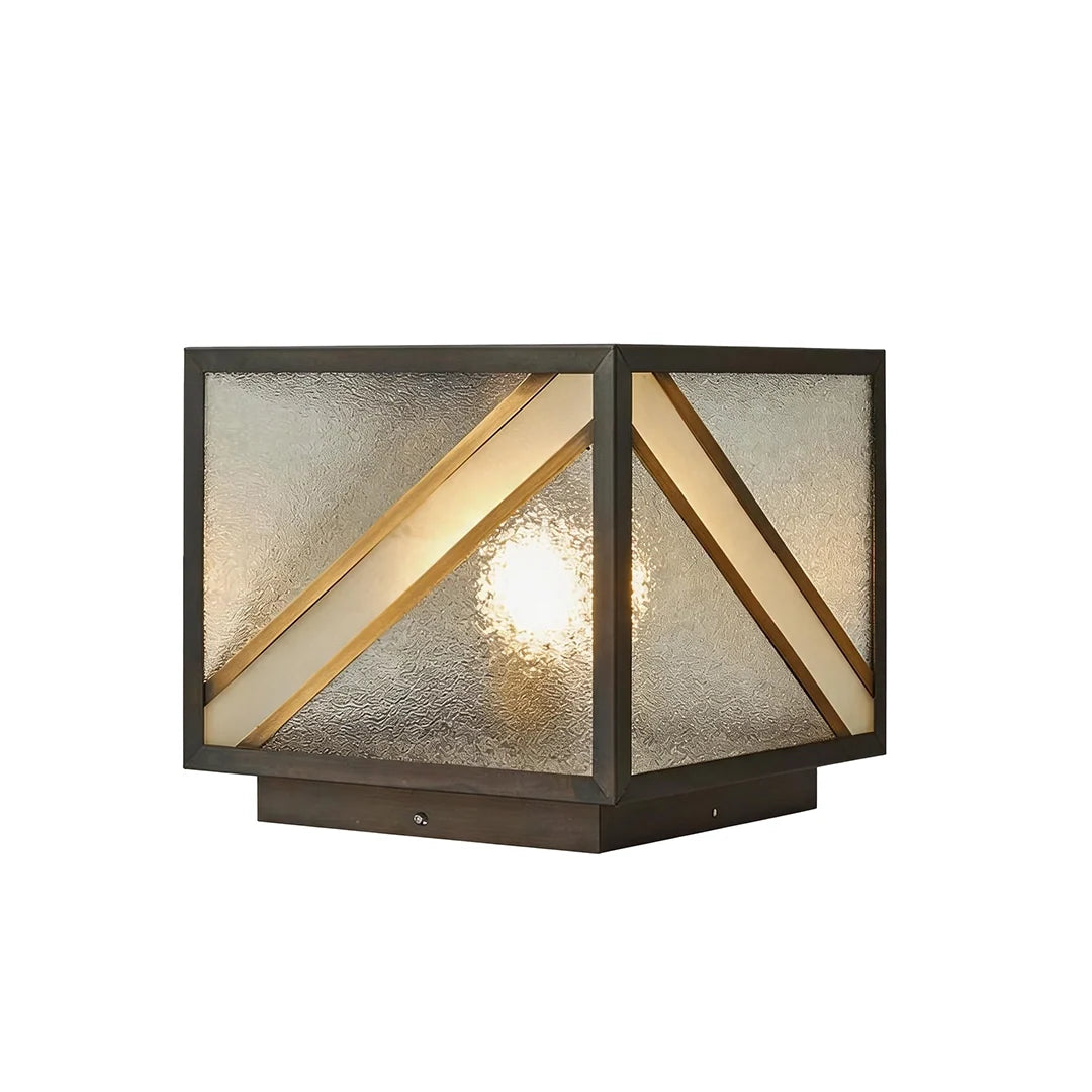 Black Outdoor Pillar Lights Modern Square Copper Waterproof Light - view 9