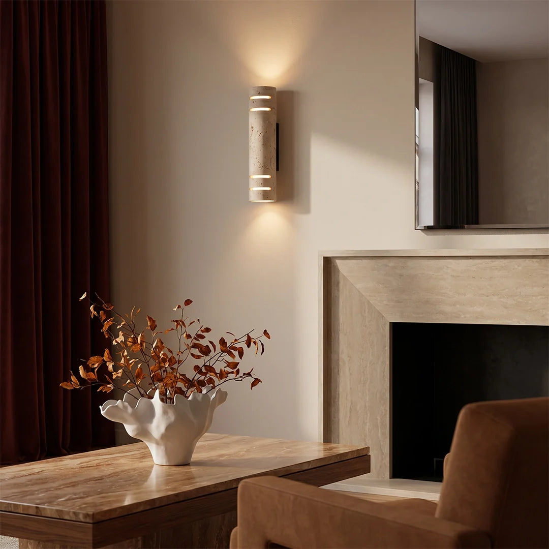 Stone Wall Light Natural Yellow Travertine Outdoor LED Light - view 3