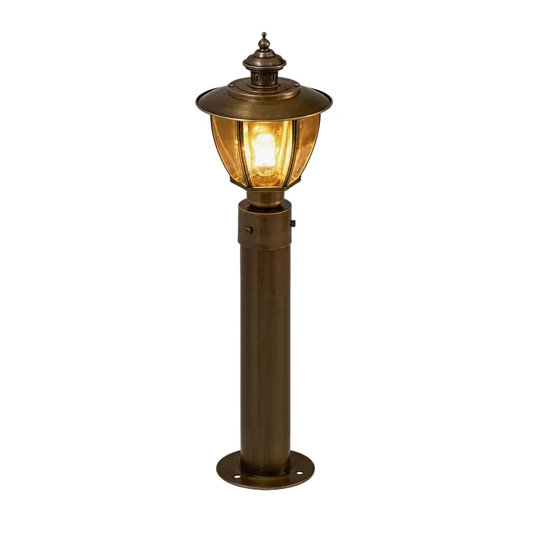 Outdoor Gate Pillar Lights Vintage Copper Waterproof Post Light - view 12
