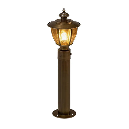 Outdoor Gate Pillar Lights Vintage Copper Waterproof Post Light - view 12