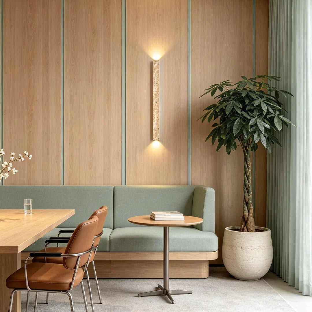Up Down Lighting Wall Sconce Vintage Travertine Linear Light