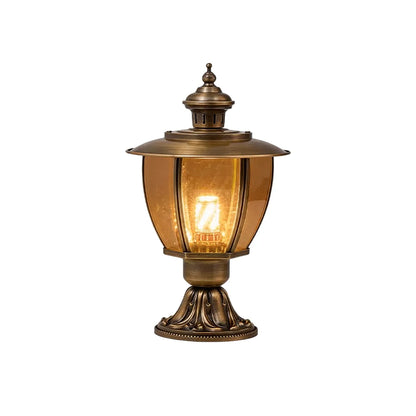 Outdoor Gate Pillar Lights Vintage Copper Waterproof Post Light - view 9