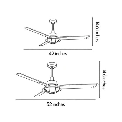 Vintage Ceiling Fans with Lights Waterproof Aluminum Blade Light - view 10