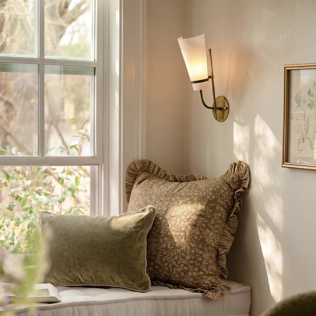 Vintage French Wall Lights Angled Glass Wall Sconce - view 3