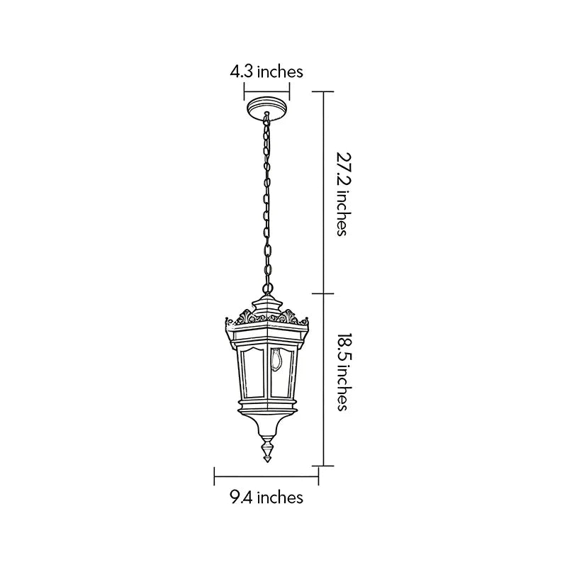Hanging Outdoor Light Fixture Vintage Waterproof Pendant Light - view 9