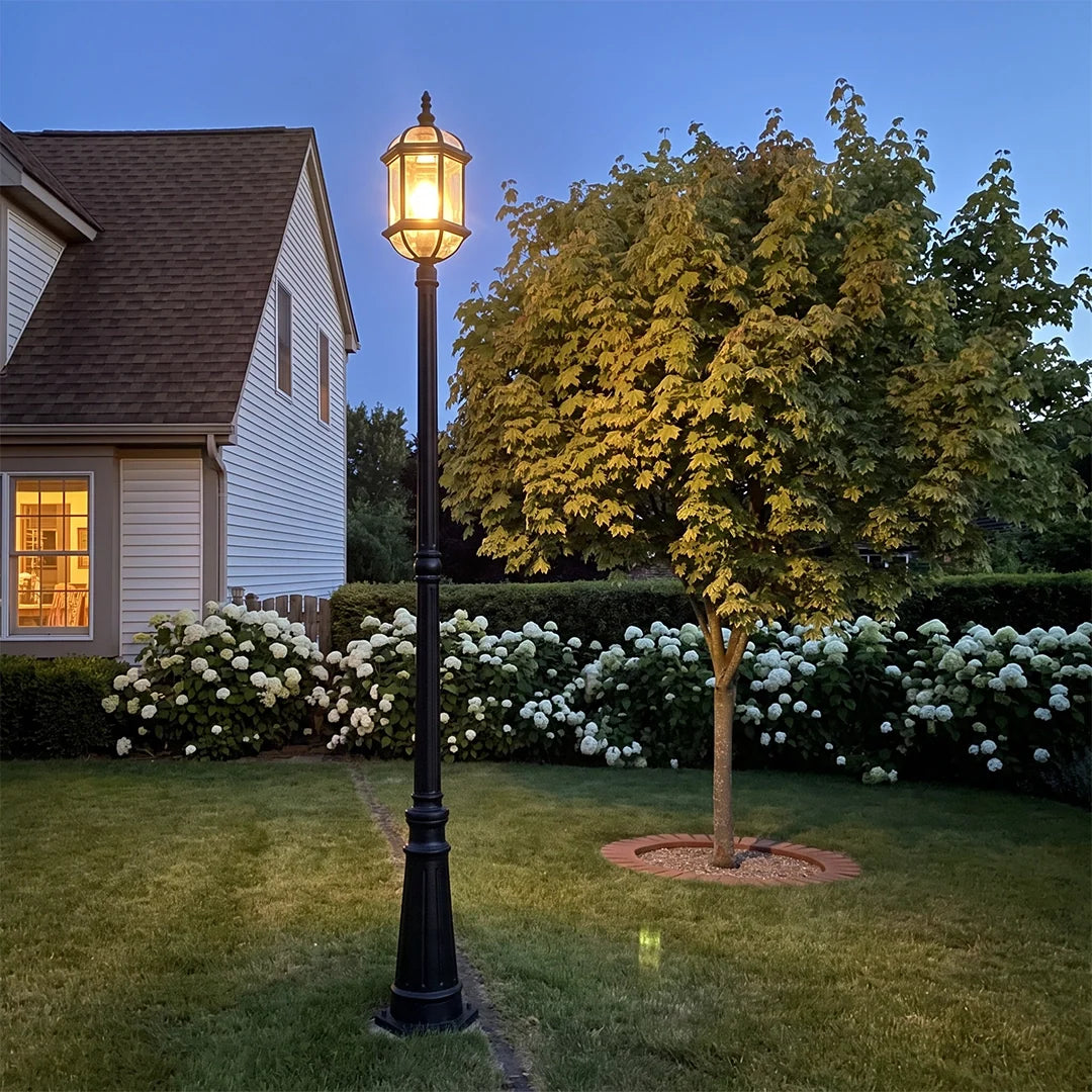 Lamp Post Outdoor Lighting European Vintage Tall Light
